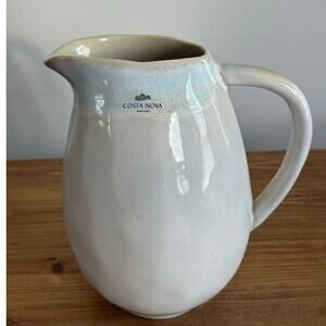 Casafina‎ Fontana Pitcher by Costa Nova Brisa in white stoneware